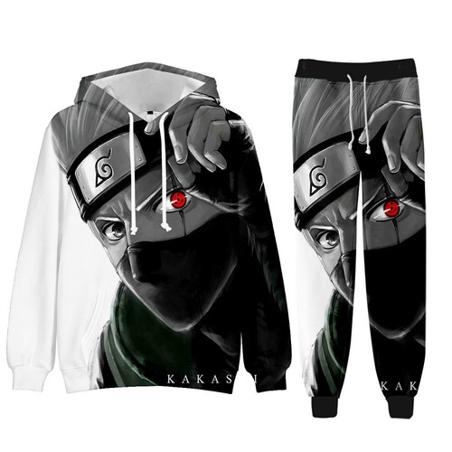 KIT Cosplay Naruto Kakashi Anime Kapuzen Sweatshirt Langarm Hoodie Hose Pullover - Afbeelding 1 van 9