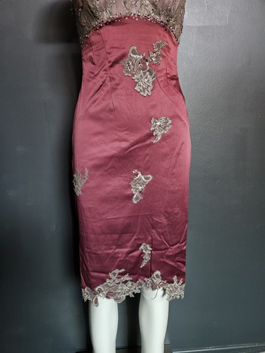 ATEMBERAUBENDES MANDALAY Abend COCKTAILKLEID verziert Perlen Gr. ROSE Größe 6 - Bild 3 von 17