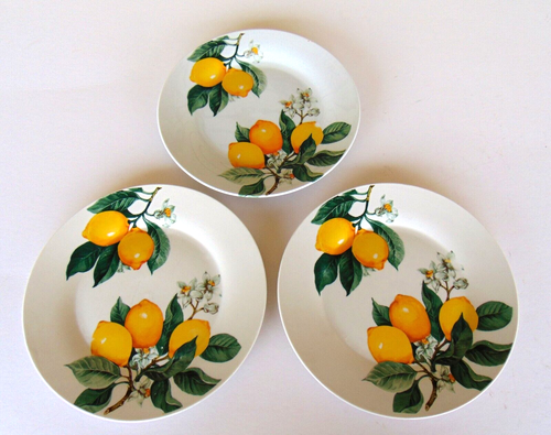 SET of 3 Royal Norfolk Lemon Citrus Dinner Plates 10 3/8" - Picture 1 of 9