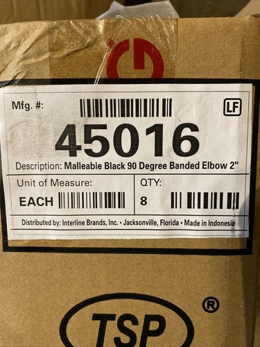 MALLEABLE PIPE FITTING 90 DEGREE ELBOW BLACK 🔥LOT OF 22🔥 P/N 45016 FREE SHIP.. - Picture 6 of 6