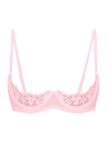 Womens Push Up 1/4 Demi Cup Shelf Bra Crop Top Lace Underwire Unlined Bra - Picture 90 of 116