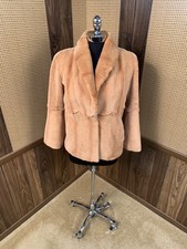 Stunning Dyed Orange Sheared Mink Fur Coat Jacket Stroller X-small 0 - 2
