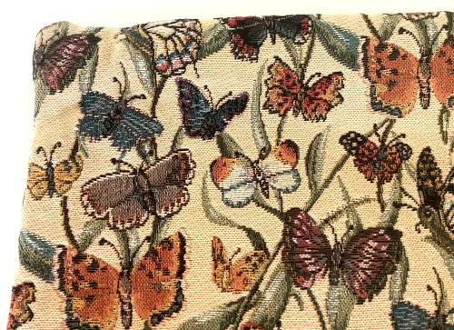 METRAX CRAYE Flemish Tapestry Double Sided Butterflies Pillow Cover EUC 17" - Picture 2 of 13