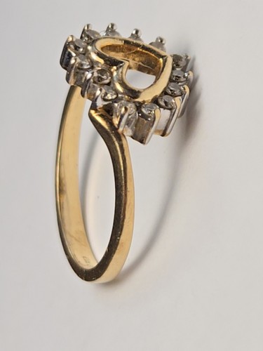 Anillo de diamantes en forma de corazón talla 7 de oro de 14 k - Imagen 2 de 8