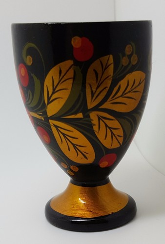 Khokhloma russo anni 70 vintage russo dipinto a mano 6 calici vetro colpo - Foto 4 di 10