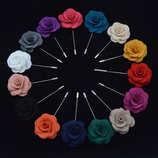 Men Corsage Groom Boutonniere Pin Wedding Lapel Flower Brooches Suits Decoration