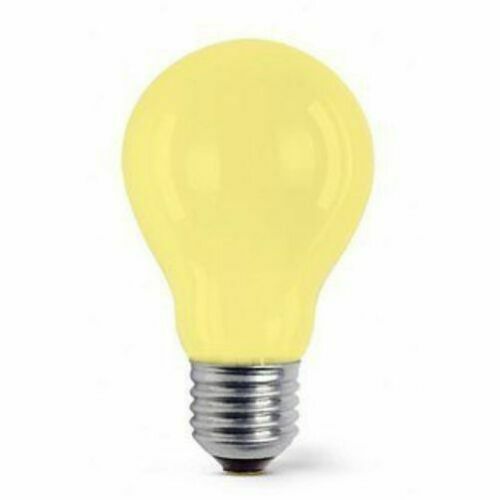 Yellow Coloured Light Bulb Screw In ES Cap Filament Lamp GLS Shape- Pack of 8 - Picture 2 of 12