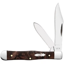 CASE XX KNIVES BROWN MAPLE BURL WOOD SMALL SWELL CENTER JACK KNIFE #64061 USA