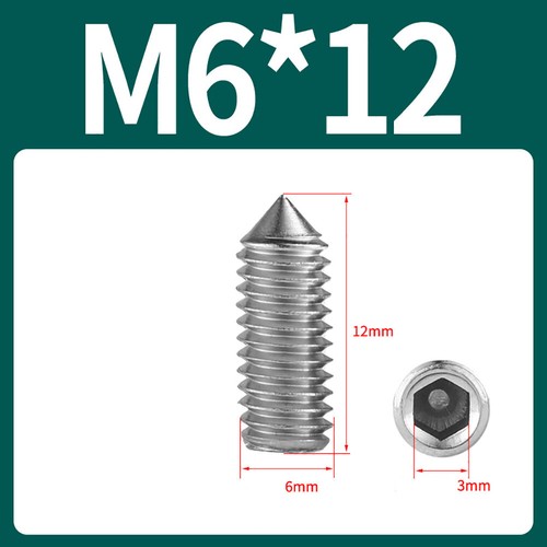 Tornillos de punta de cono de acero inoxidable 304 M3 M4 M5 M6-M12 juego de tornillos hexagonales - Imagen 47 de 82