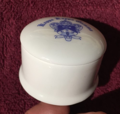 2" Porcelain KKG Kappa Kappa Gamma College Sorority Jewelry Ring Dish Crest Lid - Picture 2 of 7