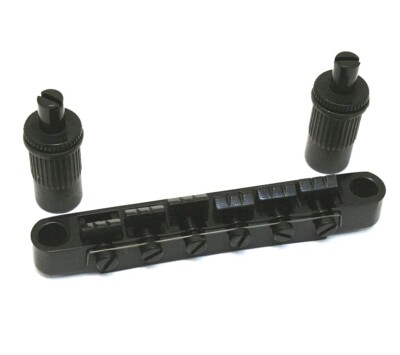 Black 12-String Tune-o-matic Style Guitar Bridge GB-T12-B