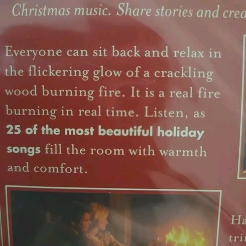 Crackling Fireplace Yule Log DVD with 25 Christmas Songs Holiday New - Picture 3 of 5