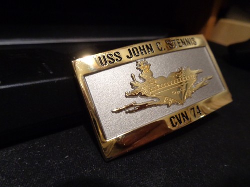 USS JOHN STENNIS CVN-74 Brass USN Belt Buckle New W/ Out Tag FEMALE - Picture 3 of 11