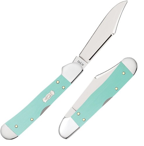 Case XX Mini Copperlock Folding Knife Stainless Blade Seafoam Green G10 Handle - Picture 1 of 5