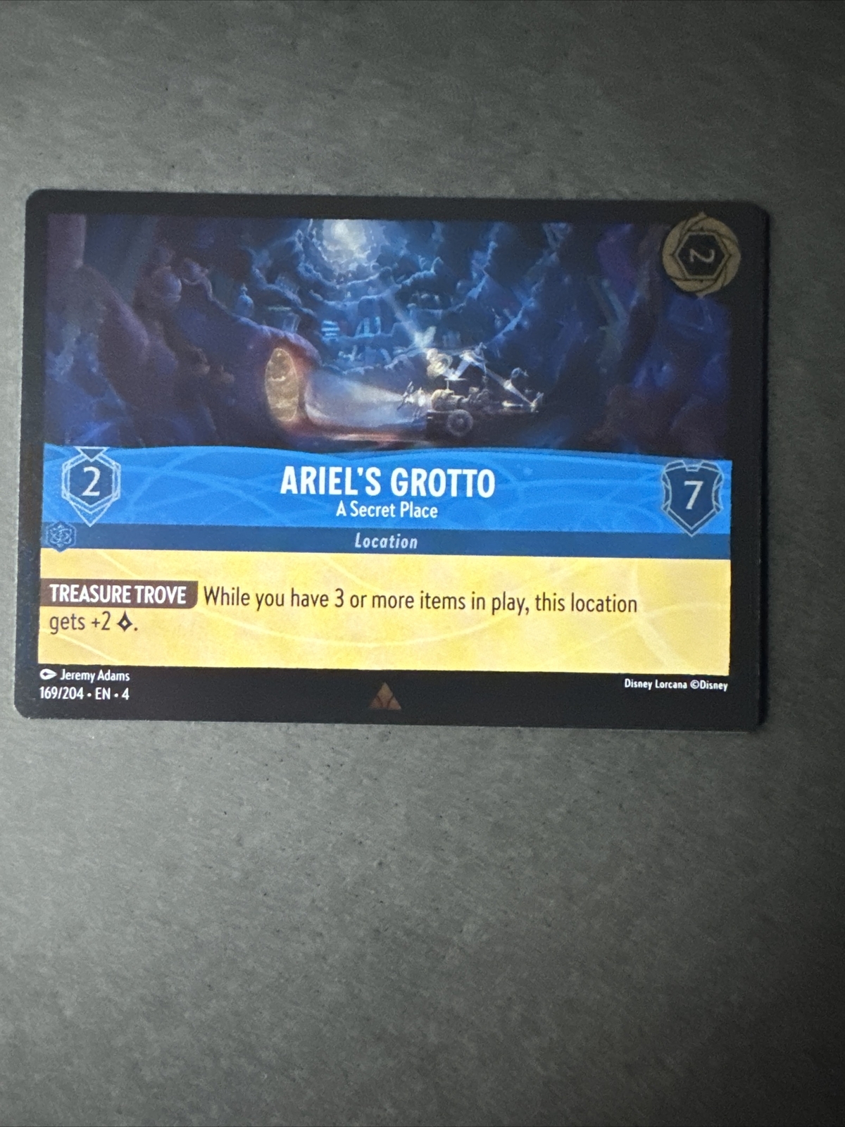 Ariel's Grotto A Secret Place Foil 169/204 Lorcana Ursula's Return NM