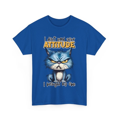 I Don't Need Your Attitude Cat T-Shirt Funny Sarcasm Gift Idea Unisex Softstyle - Picture 12 of 21