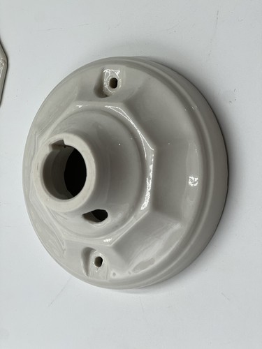 Vintage P&S ALABAX Reg. USA Porzellan Lampenfassung Deckensockel Halterung 3 Stück - Bild 2 von 11