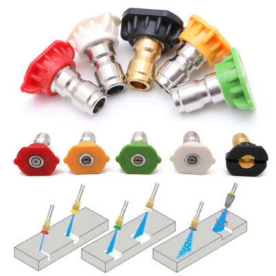 #ad 5pcs Quick Connect 1 4 in Set Pressure Washer Spray Tips Nozzles High Power Kit $4.99