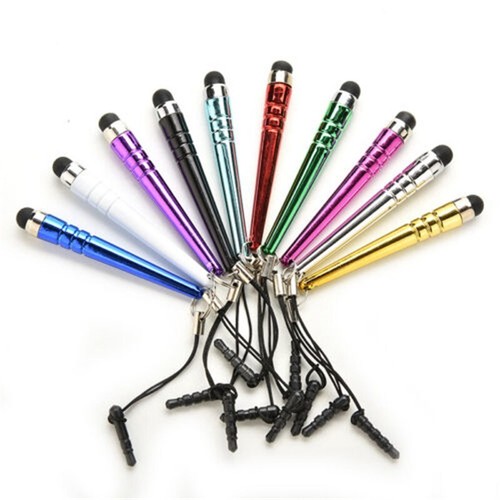 Pluma de pantalla táctil y enchufe antipolvo para teléfono celular 10X lápiz óptico metálico iPad tableta - Imagen 4 de 8