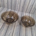 Vtg PYREX FOREVER YOURS Nesting Mixing Bowls Amber Glass 323/325 Birds Flower