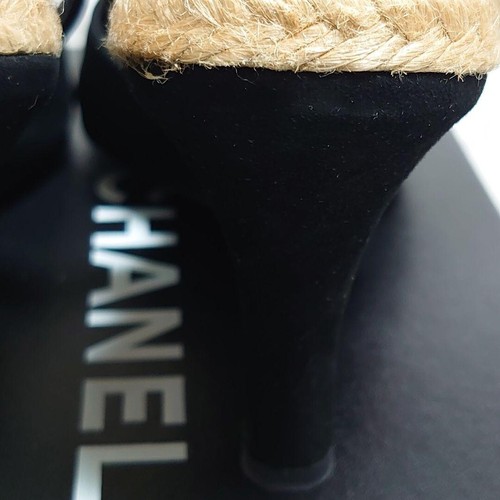 Sandalias Chanel Camelia COCO MARK Dije Suela de Cuña Zapatos de salón para mujer EU 37 - Imagen 8 de 10