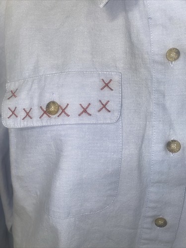 The Villager Sport Petite Blue Button Down Shirt Women’s Long Sleeve Large - Picture 7 of 8