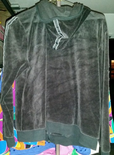 CHAQUETA CON CAPUCHA NEGRA KIM ROGERS PETITE TERCIOPELO TALLA PL - Imagen 2 de 4