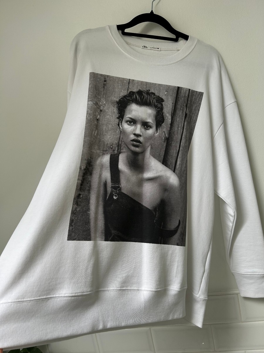 【ZARA×Kate Moss】リップドTシャツ 0858/100/800 ZARA TRIBUTE White Slouch KATE MOSS Icons by Peter Lindbergh