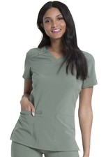 Dickies Scrubs EDS Essentials V Neck Top DK615 OLV Olive Free Shipping
