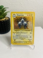 Pokémon TCG Magneton 9/130 Base Set 2 Holo Unlimited Holo Rare Vintage 1999 LP *
