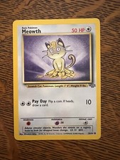 LP 1st Edition Meowth 56/64 Jungle Vintage Pokemon TCG Pack Fresh
