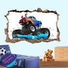 MONSTER TRUCK CRASH CARS WALL STICKER 3D ART POSTER MURAL DECAL KIDS DECOR XU4