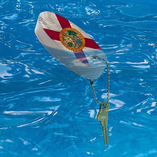 Rustic Florida State Flag Distressed Floating Foam Keychain Fishing Boat Buoy - Bild 3 von 3