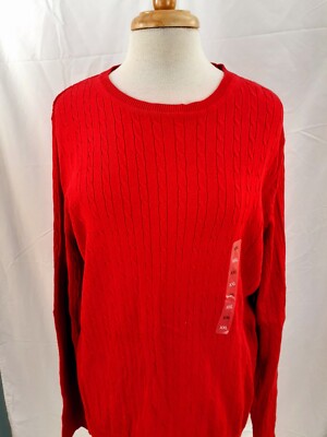XXL Kimberly 新品 Kim Roger's Women's Sz XXL Plus Red Metallic Cable Knit Pullover