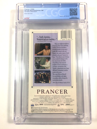 CGC Grade 9.6 Prancer 1990 VHS Sam Elliot Brand New Factory Sealed A+ Watermark - Picture 3 of 4