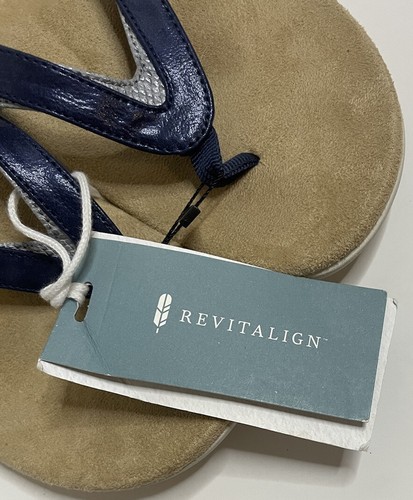 Revitalign- Women’s Size 10B Navy Blue/Silver Flip Flop Thong Sandals New ! ! ! - Picture 6 of 9