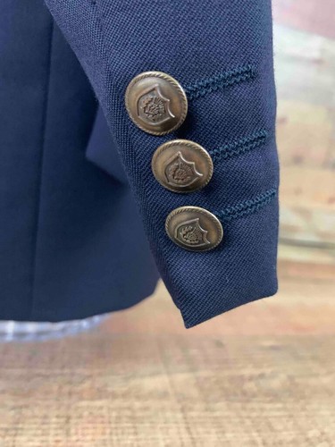 Chatsworth Mens Suit Jacket Blue Single-Vented Notch Lapel Pocket Merino Wool 42 - Picture 3 of 9