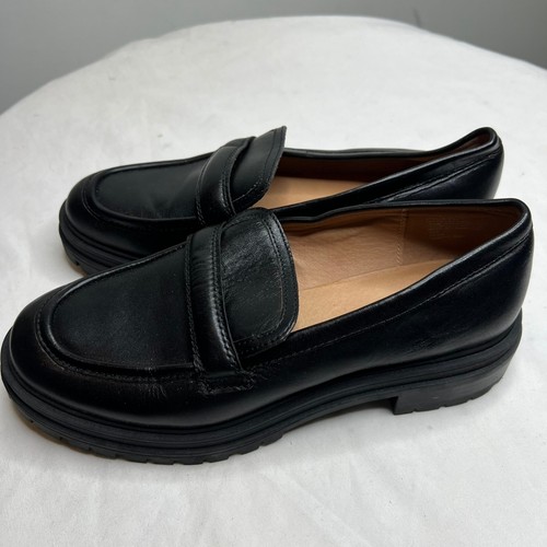 Madewell $158 The Bradley Lugsole Loafer in Black Leather Size 7.5 NG674 - Picture 3 of 9