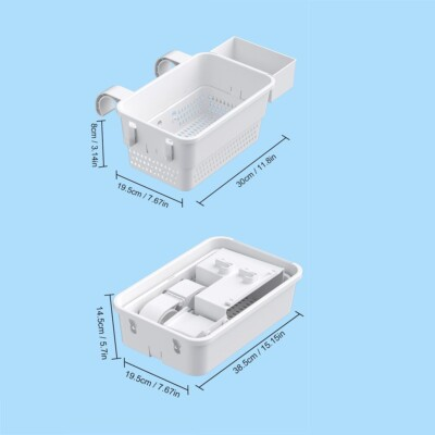 #ad Pool Shelf Set Pool Basket with Hooks Above Ground Pool Accessories 2 Sets US