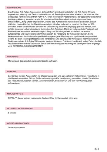 Chogan Peptilux Antifalten Serum TAG PEPFIL™ Lifting Effekt m. DNA Hyaluronsäure - Bild 3 von 3