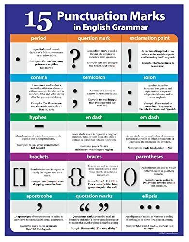 Punctuation Poster - Laminated 17x22 inches - Language Arts Writing Poster, NEW - Picture 1 of 4
