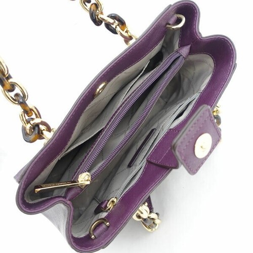 Michael Kors 2WAY Satchel Handbag Sophia Leather Purple 35F8GO5T6L - Picture 1 of 7