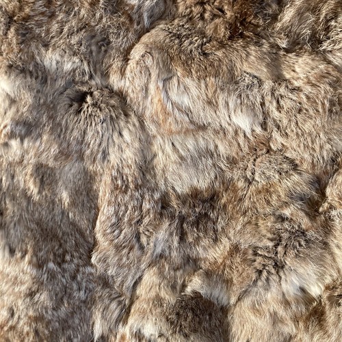 VTG CLASSIC TAN/BROWN RABBIT FUR JACKET w/ Leather BELT FULLY LINED WOMENS L - Picture 12 of 12
