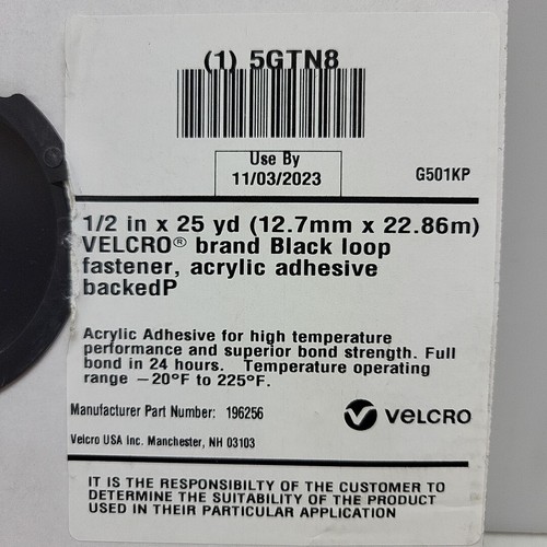 75' x 1/2" Velcro Brand Reclosable Fastener Acrylic Adhesive Black 196256 - Picture 5 of 7