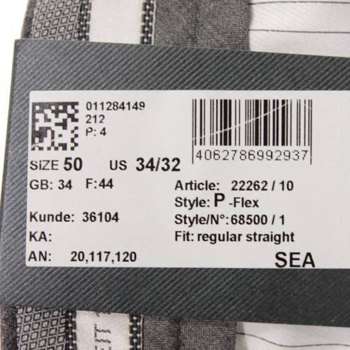 Hiltl NWT Dress Pants Size 50 34 US In Gray Melange Wool Blend P-Flex - Picture 4 of 14