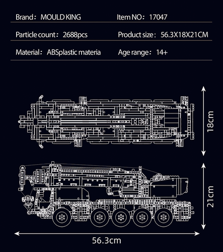 Mould King 17047 Technic Autokran Ferngesteuert -NEU-OVP- Klemmbausteine - Bild 10 von 12
