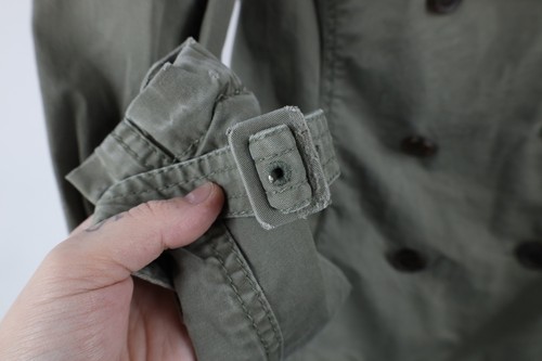 Vintage Y2K Abercrombie & Fitch Womens Large Faded Military Peacoat Trench Coat - Picture 10 of 22