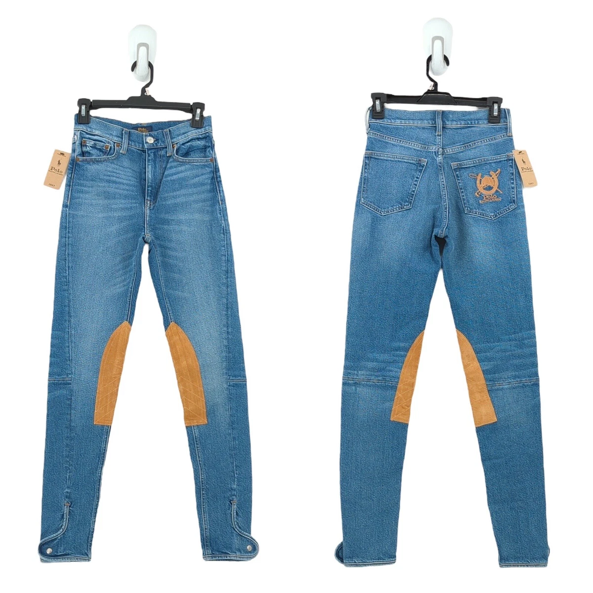Polo Ralph Lauren Women's 27 Jeans Willow Wash Suede Patches