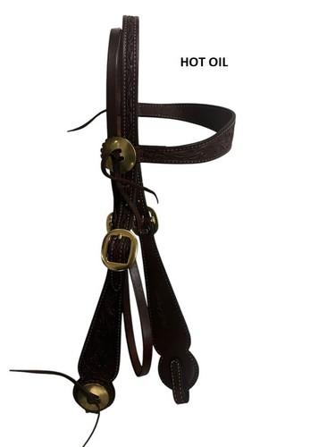 Billy Cook Floral Tooled 1,5" Stirnband Trense Kastanie oder Russet mit Messing #11-740 - Bild 25 von 25