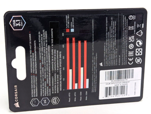 CORSAIR Flash Voyager GTX 256GB USB 3.1 Premium Flash Drive CMFVYGTX3C-256GB - Picture 3 of 4